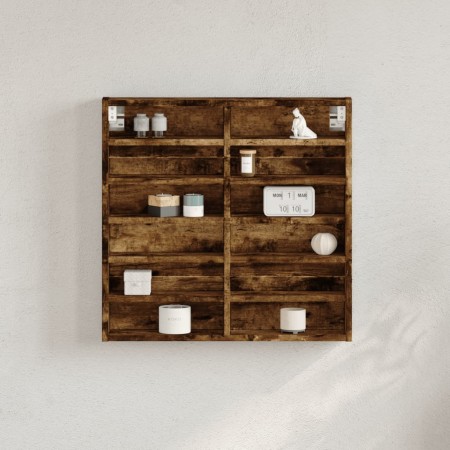 Vitrina de madera de ingeniería roble ahumado 60x8,5x58 cm by , Shelves and shelves - Ref: Foro24-847965, Price: 38,27 €, Dis...