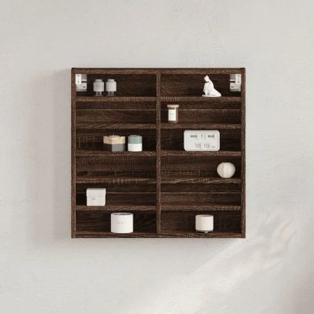 Ingenieurholz-Vitrine in Eichenbraun 60x8,5x58 cm von , Regale und Regale - Ref: Foro24-847967, Preis: 44,56 €, Rabatt: %