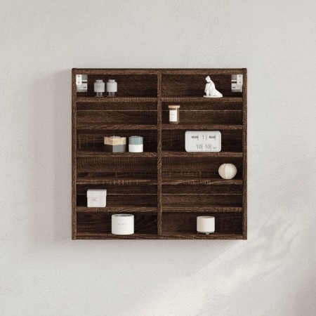 Vitrina de madera de ingeniería marrón roble 60x8,5x58 cm by , Shelves and shelves - Ref: Foro24-847967, Price: 45,46 €, Disc...