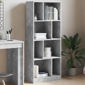 Estantería madera de ingeniería gris hormigón 57x28,5x141 cm by , Bookcases and shelves - Ref: Foro24-847999, Price: 80,78 €,...