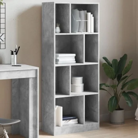 Estantería madera de ingeniería gris hormigón 57x28,5x141 cm de , Librerías y estanterías - Ref: Foro24-847999, Precio: 80,30...