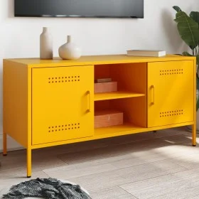 Mueble de TV de acero amarillo mostaza 100,5x39x50,5 cm von , TV-Möbel - Ref: Foro24-842991, Preis: 98,54 €, Rabatt: %