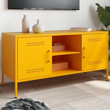 Mueble de TV de acero amarillo mostaza 100,5x39x50,5 cm von , TV-Möbel - Ref: Foro24-842991, Preis: 98,54 €, Rabatt: %