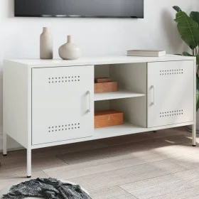 Mueble de TV de acero blanco 100,5x39x50,5 cm von , TV-Möbel - Ref: Foro24-842993, Preis: 82,56 €, Rabatt: %