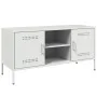 Mueble de TV de acero blanco 100,5x39x50,5 cm de , Muebles TV - Ref: Foro24-842993, Precio: 82,56 €, Descuento: %