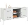 Mueble de TV de acero blanco 100,5x39x50,5 cm de , Muebles TV - Ref: Foro24-842993, Precio: 82,56 €, Descuento: %
