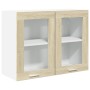 Armario colgante cristal y aglomerado roble sonoma 80x31x60 cm von , Küchenschränke - Ref: Foro24-849624, Preis: 63,32 €, Rab...