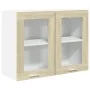 Armario colgante cristal y aglomerado roble sonoma 80x31x60 cm by , Kitchen cabinets - Ref: Foro24-849624, Price: 62,33 €, Di...