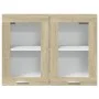 Armario colgante cristal y aglomerado roble sonoma 80x31x60 cm by , Kitchen cabinets - Ref: Foro24-849624, Price: 62,33 €, Di...