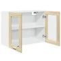 Armario colgante cristal y aglomerado roble sonoma 80x31x60 cm by , Kitchen cabinets - Ref: Foro24-849624, Price: 62,33 €, Di...