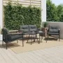 Juego de muebles de jardín con cojines 5 piezas acero negro by , Garden sets - Ref: Foro24-3283636, Price: 447,41 €, Discount: %
