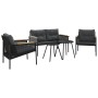 Juego de muebles de jardín con cojines 5 piezas acero negro von , Gartensets - Ref: Foro24-3283636, Preis: 455,43 €, Rabatt: %