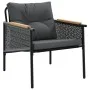 Juego de muebles de jardín con cojines 5 piezas acero negro by , Garden sets - Ref: Foro24-3283636, Price: 447,41 €, Discount: %