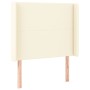 Cabecero con LED cuero sintético color crema 103x16x118/128 cm