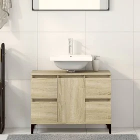Armario de lavabo madera contrachapada roble Sonoma 80x33x60 cm by , bathroom vanities - Ref: Foro24-849666, Price: 71,55 €, ...