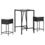 Juego de bar de jardín de 3 piezas con cojines ratán PE negro by , Garden sets - Ref: Foro24-3261460, Price: 203,39 €, Discou...