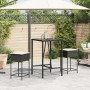 Juego de bar de jardín de 3 piezas con cojines ratán PE negro de , Conjuntos de jardín - Ref: Foro24-3261460, Precio: 206,75 €