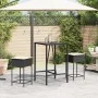 Juego de bar de jardín de 3 piezas con cojines ratán PE negro by , Garden sets - Ref: Foro24-3261460, Price: 203,39 €, Discou...