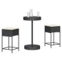 Mesa y taburetes altos jardín 3 piezas y cojines ratán PE negro by , Garden sets - Ref: Foro24-3261441, Price: 197,70 €, Disc...