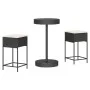 Mesa y taburetes altos jardín 3 piezas y cojines ratán PE negro by , Garden sets - Ref: Foro24-3261441, Price: 199,96 €, Disc...