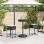 Mesa y taburetes altos jardín 3 piezas y cojines ratán PE negro by , Garden sets - Ref: Foro24-3261441, Price: 199,96 €, Disc...