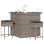 3-teiliges Gartenset mit grauen PE-Rattan-Kissen von , Gartensets - Ref: Foro24-3261504, Preis: 368,51 €, Rabatt: %