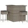 3-teiliges Gartenset mit grauen PE-Rattan-Kissen von , Gartensets - Ref: Foro24-3261504, Preis: 364,74 €, Rabatt: %