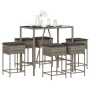 Juego de bar de jardín de 7 piezas con cojines ratán PE gris by , Garden sets - Ref: Foro24-3261469, Price: 438,94 €, Discoun...