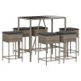 Juego de bar de jardín de 7 piezas con cojines ratán PE gris by , Garden sets - Ref: Foro24-3261469, Price: 438,94 €, Discoun...