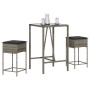 3-teiliges Gartenset mit grauen PE-Rattan-Kissen von , Gartensets - Ref: Foro24-3261462, Preis: 213,24 €, Rabatt: %