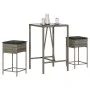 Juego de bar de jardín de 3 piezas con cojines ratán PE gris by , Garden sets - Ref: Foro24-3261462, Price: 222,16 €, Discoun...