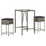 3-teiliges Gartenset mit grauen PE-Rattan-Kissen von , Gartensets - Ref: Foro24-3261462, Preis: 222,16 €, Rabatt: %