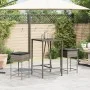 3-teiliges Gartenset mit grauen PE-Rattan-Kissen von , Gartensets - Ref: Foro24-3261462, Preis: 222,16 €, Rabatt: %