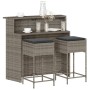 3-teiliges Gartenset mit grauen PE-Rattan-Kissen von , Gartensets - Ref: Foro24-3261488, Preis: 308,19 €, Rabatt: %