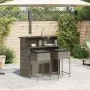 Juego de bar de jardín de 3 piezas con cojines ratán PE gris by , Garden sets - Ref: Foro24-3261488, Price: 301,69 €, Discoun...