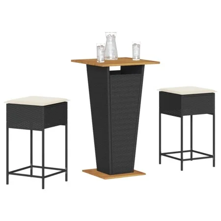 7-teiliges Gartenset mit schwarzen PE-Rattan-Kissen von , Gartensets - Ref: Foro24-3261476, Preis: 246,60 €, Rabatt: %