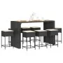 Juego de bar de jardín 9 piezas con cojines ratán PE negro by , Garden sets - Ref: Foro24-3261519, Price: 665,73 €, Discount: %