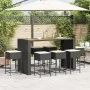 9-teiliges Gartenset für die Bar mit schwarzen PE-Rattan-Kissen. von , Gartensets - Ref: Foro24-3261519, Preis: 666,76 €, Rab...