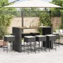9-teiliges Gartenset für die Bar mit schwarzen PE-Rattan-Kissen. von , Gartensets - Ref: Foro24-3261519, Preis: 625,50 €, Rab...