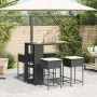 Juego de bar de jardín de 5 piezas con cojines ratán PE negro by , Garden sets - Ref: Foro24-3261497, Price: 319,14 €, Discou...