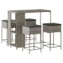 Juego de bar de jardín de 5 piezas con cojines ratán PE gris de , Conjuntos de jardín - Ref: Foro24-3261495, Precio: 318,52 €...