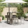Juego de bar de jardín de 5 piezas con cojines ratán PE gris de , Conjuntos de jardín - Ref: Foro24-3261495, Precio: 318,52 €...
