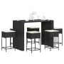 Juego de bar de jardín 7 piezas con cojines ratán PE negro de , Conjuntos de jardín - Ref: Foro24-3261510, Precio: 538,16 €, ...