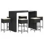 Juego de bar de jardín 7 piezas con cojines ratán PE negro de , Conjuntos de jardín - Ref: Foro24-3261510, Precio: 538,16 €, ...