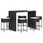 Juego de bar de jardín 7 piezas con cojines ratán PE negro by , Garden sets - Ref: Foro24-3261510, Price: 536,62 €, Discount: %