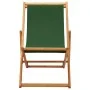 Folding beach chair made of eucalyptus wood and green fabric by vidaXL, Garden chairs - Ref: Foro24-310315, Price: 65,18 €, D...
