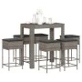 Juego de bar de jardín de 7 piezas con cojines ratán PE gris by , Garden sets - Ref: Foro24-3261457, Price: 393,25 €, Discoun...