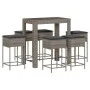 Juego de bar de jardín de 7 piezas con cojines ratán PE gris by , Garden sets - Ref: Foro24-3261457, Price: 393,25 €, Discoun...