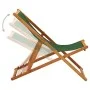 Folding beach chair made of eucalyptus wood and green fabric by vidaXL, Garden chairs - Ref: Foro24-310315, Price: 65,18 €, D...