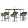 Juego de bar de jardín de 7 piezas con cojines ratán PE gris de , Conjuntos de jardín - Ref: Foro24-3261474, Precio: 397,17 €...